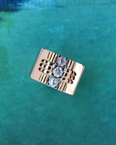 Bague Bague Tank Or Rose Diamants 58 Facettes A11038