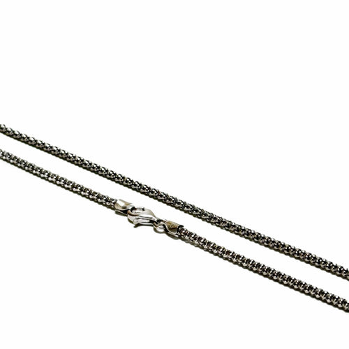 Collier Chaine maille pop corn en or gris 58 Facettes REF24007-171