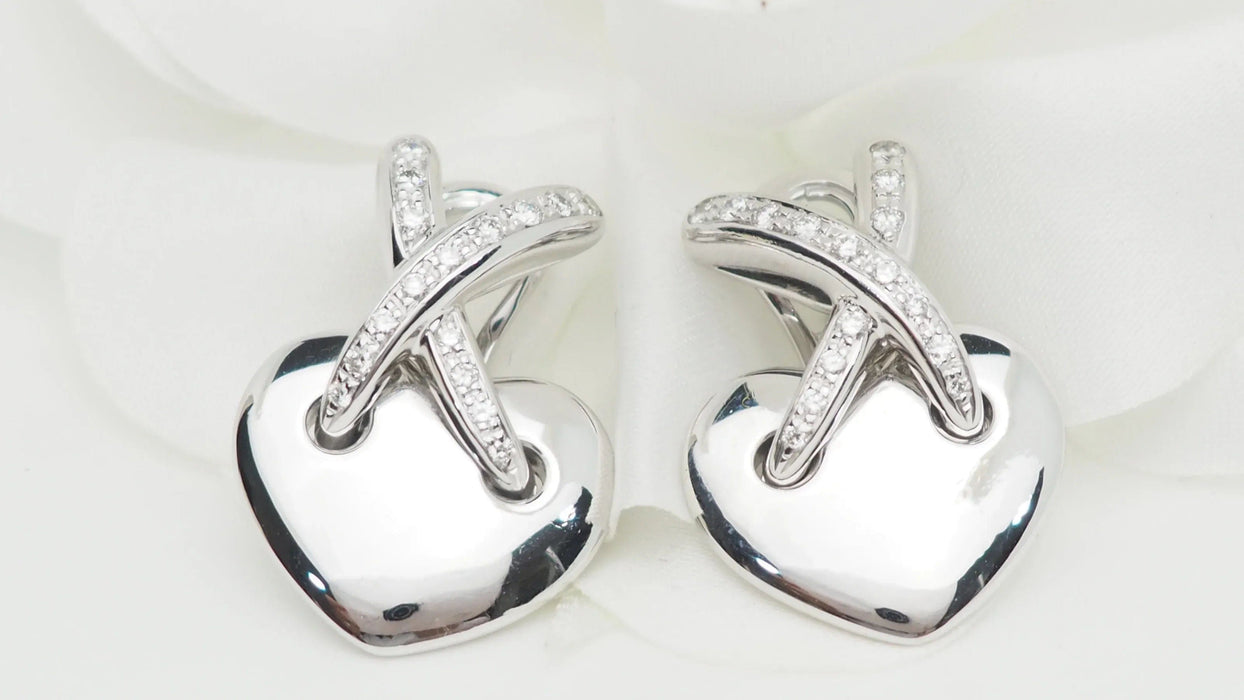 Boucles d'oreilles CHAUMET - Boucles d'oreilles Liens en or blanc et diamants 58 Facettes 32735