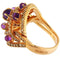 Bague 62 Bague en or rose avec améthystes et diamants bruns 58 Facettes G3866