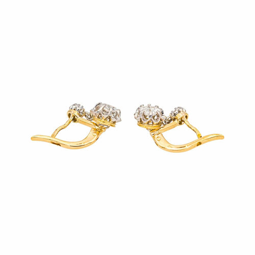 Boucles d'oreilles Boucles d'oreilles Dormeuses Or jaune, Platine Diamant 58 Facettes 4745028CN