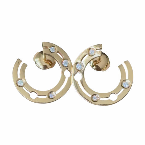 Boucles d'oreilles DINH VAN - Créoles pulse or rose 58 Facettes 357