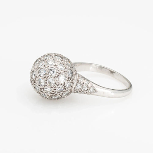 Bague 49 Bague orbe vintage en platine 1 ct pavé de diamants 58 Facettes G13455