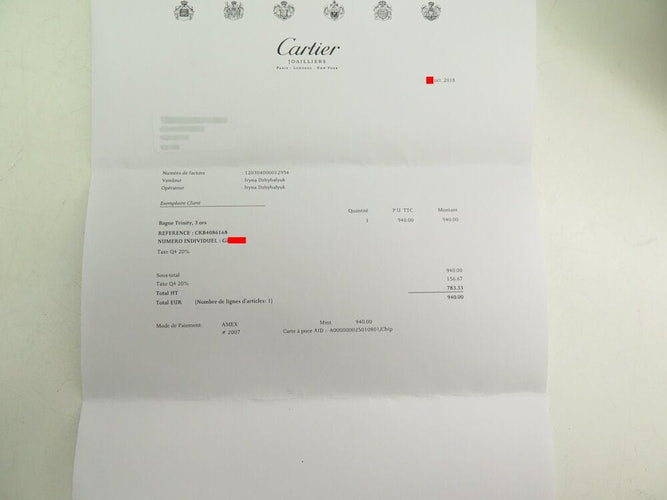 Bague 69 bague CARTIER trinity pm 3 ors or jaune gris rose 58 Facettes 262045