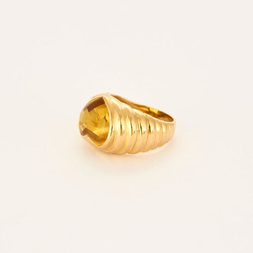 Bague coeur or jaune topaze 58 Facettes
