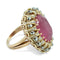Bague 52 Bague cocktail vintage en or sertie d'un diamant rubélite naturel de 12 carats 58 Facettes