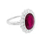 Bague 54 Bague Pompadour rubis, platine, or blanc, diamants. 58 Facettes 33832