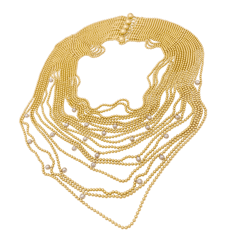 Collier Collier Cartier, "Draperie de Décolleté", or jaune, or blanc et diamants. 58 Facettes 34120