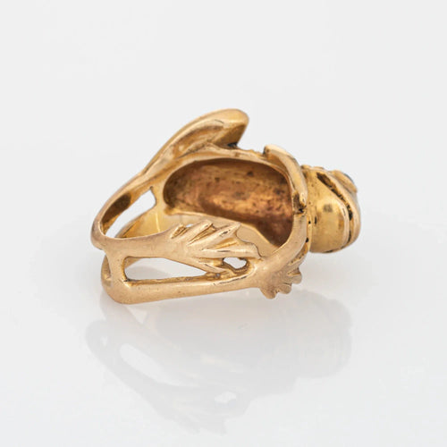 Bague 52 Bague Grenouille Vintage Or Jaune Pieds Palmés 58 Facettes G12691