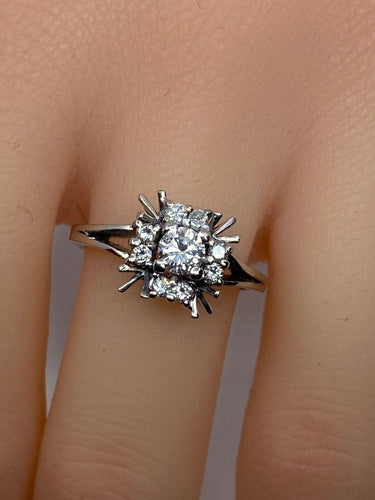 Bague 55 Bague Margueritte en Or blanc & Diamants 58 Facettes AB72