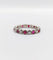 Bague 51 Alliance américaine vintage or blanc 18k diamants et rubis 58 Facettes A06081