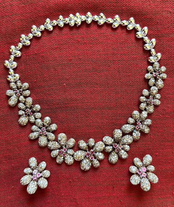 Collier De Grisogono - Ensemble Fleur Diamant et Tourmaline d'inspiration vintage 58 Facettes VIN-SET-II