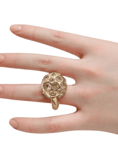 Bague 52.5 Pomellato - Bague Harem Collection en or jaune 18k et crystal rock 58 Facettes