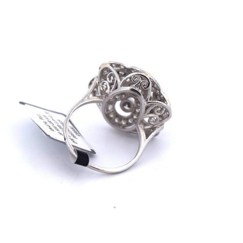 Bague 51 Bague Art Déco en platine avec diamants 58 Facettes
