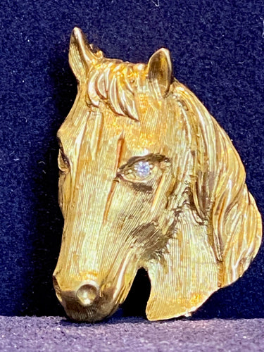Broche Broche cheval en or jaune et diamants 58 Facettes