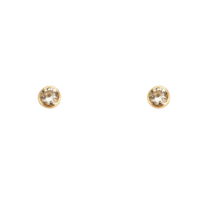 Paire de boucles d’oreilles or jaune et diamant