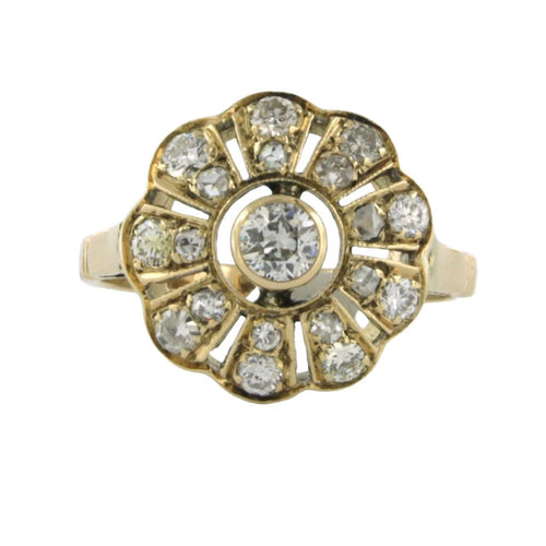 Bague en or jaune sertie de diamants jusqu'à 1,00 ct