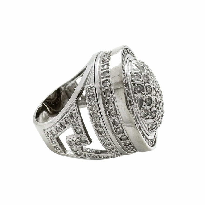 Bague 63 Bague Homme or blanc diamants 3ct 58 Facettes