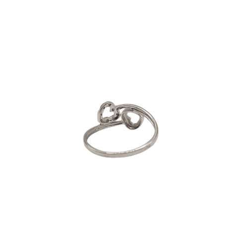 Bague toi & moi cœurs or blanc 18 carats sertie de diamants