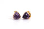 Boucles d'oreilles Boucles d'oreilles contemporaines en or jaune 18 carats serties d'améthystes 58 Facettes 21831