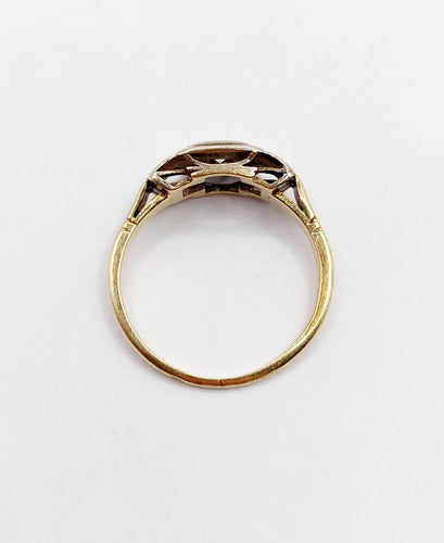 Bague 49.5 Bague Art Déco or deux tons, diamant 58 Facettes A05340