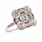 Bague 54 Bague Art déco diamant et rubis des années 1920 : un héritage romantique en platine 58 Facettes 24289-0203