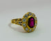 Bague 56 Bague en or jaune avec rubis et diamants 58 Facettes 50236