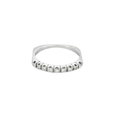 Bague 53.5 Alliance Or Blanc Diamants 58 Facettes LP1225/11