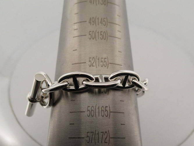 Bracelet bracelet HERMES chaine d'ancre gm h101672b 12 maillons argent 70gr 58 Facettes 271653