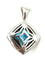 Pendentif BVLGARI. Collection "Pyramide", pendentif or blanc 18K et topaze 58 Facettes