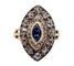 Bague 46.5 Bague marquise or rose et argent, saphir et diamants taille ancienne (circa 1900) 58 Facettes A03790