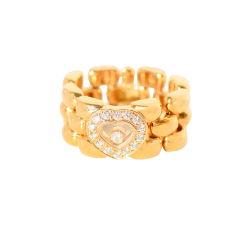Bague 53 Chopard - Bague Happy Diamonds flexible en or jaune 18 carats et diamants 58 Facettes 3286