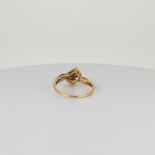 Yellow gold ring with diamonds 58 Facettes 2310011