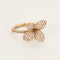 Bague fleur en Or jaune et pierres roses