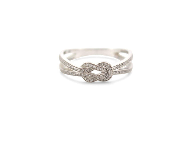 Bague 53 bague FRED chance infinie 4b0886 t53 or blanc 18k 87 diamants 0.15ct 58 Facettes 271716