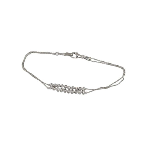 Bracelet Bracelet or blanc serti de diamants naturels 58 Facettes