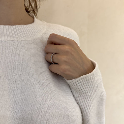 Bague 48 Demi-alliance De Beers en platine avec 8 diamants 0,62 ct H-SI1 - Taille 48 - Full Set 2016 58 Facettes FB08399