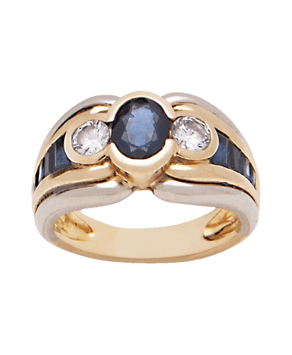 Bague Bague jarretière Excellence Or 18K jaune blanc Saphir Diamant 58 Facettes BO230054/EXCELLENCE