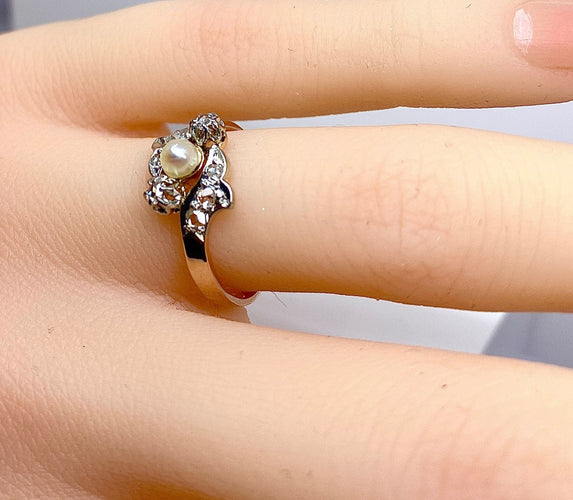 Bague 50 Bague en or, diamants et perle 58 Facettes AB568