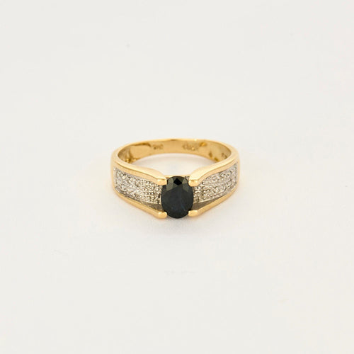 Bague 56 Bague en or jaune, or blanc sertie d'un saphir 58 Facettes LP1241/11