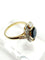 Bague 55 Bague en or jaune sertie d'un saphir bleu et de diamants, avec des accents en platine 58 Facettes 50356