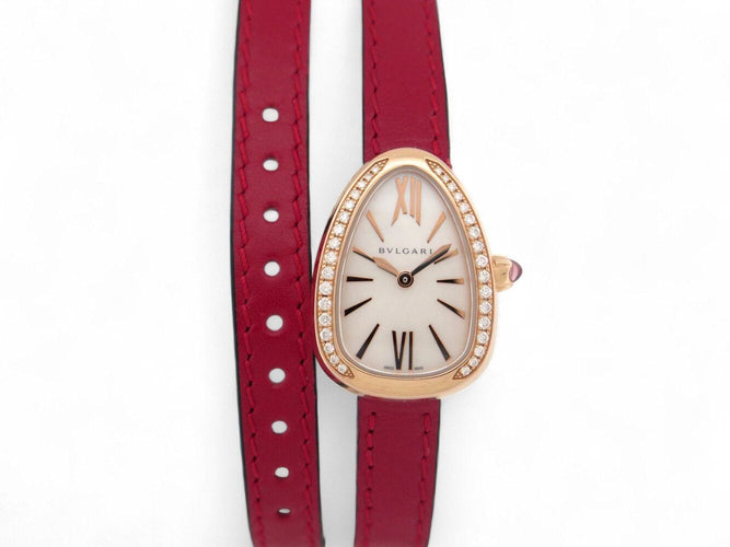 Montre montre BULGARI serpenti 102727 en or rose 18k diamants quartz 58 Facettes 270748