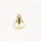 Bague 58 Bague marquise Vintage diamants et centre Emeraude en or et Platine 58 Facettes