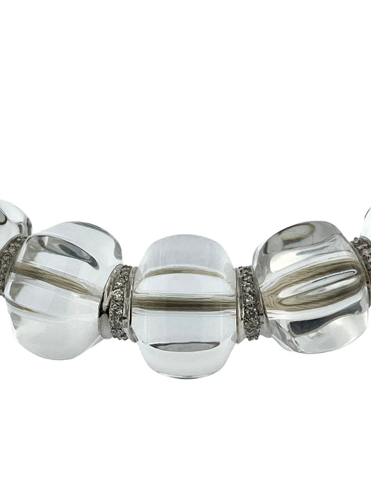 Collier BACCARAT - Collier Sherazade en or blanc avec cristaux et diamants 58 Facettes