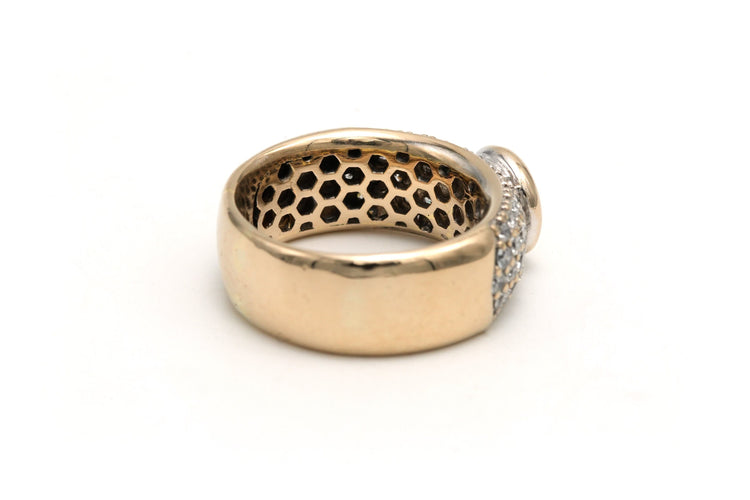 Bague 49 Bague contemporaine en or jaune 18 carats sertie de diamant "taille" brillant (+- 1,55ct) 58 Facettes 22485