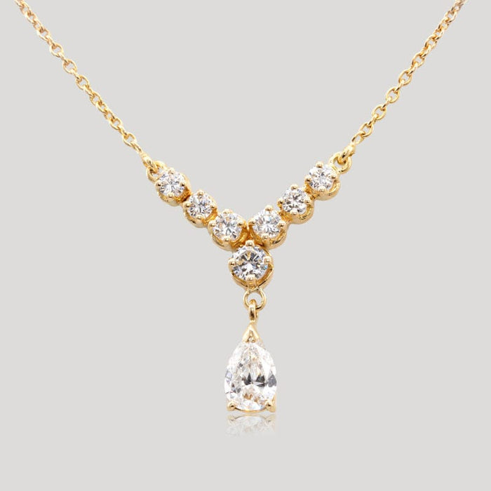 Collier Collier or jaune diamant poire 58 Facettes 35000062