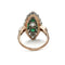 Bague 52 Bague marquise art deco en or 750 diamants tailles anciennes et émeraudes 58 Facettes 1272