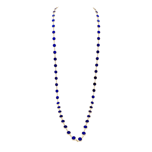 Collier Sautoir or jaune et lapis-lazuli. 58 Facettes 35078