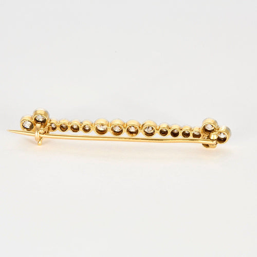 Broche Broche Barette Ancienne Or Deux Tons Diamants 58 Facettes