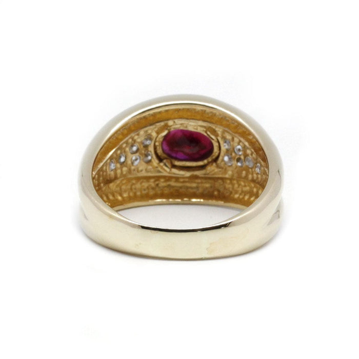 Bague 57 Bague or jaune rubis et diamants 58 Facettes 210257R